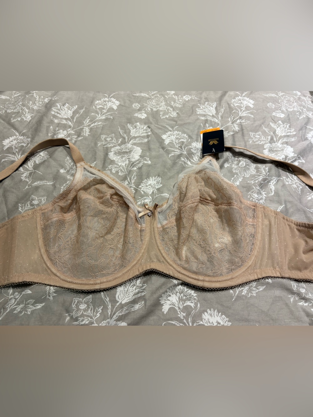 NWT Wacoal nude mesh satin bra 38DD